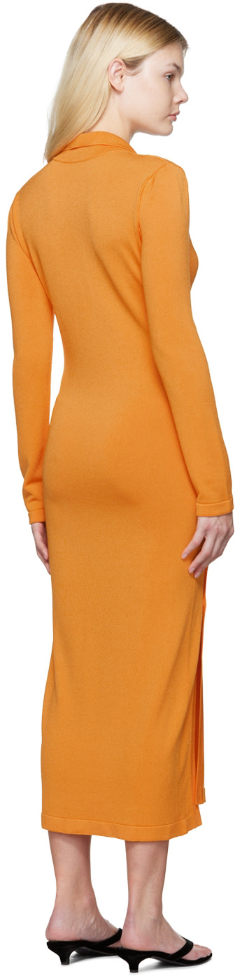 Olēnich - Robe midi orange à fronces