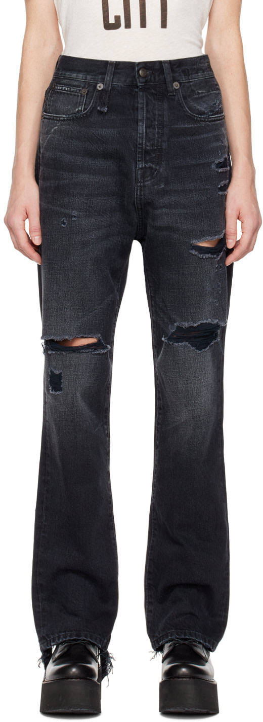 R13: Black Izzy Drop Jeans | SSENSE