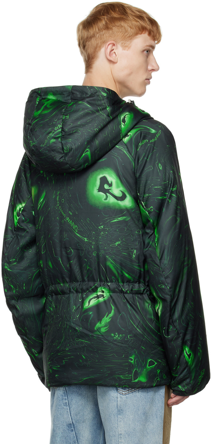 Feng Chen Wang - Black Graphic Down Jacket