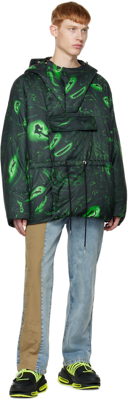 Feng Chen Wang - Black Graphic Down Jacket