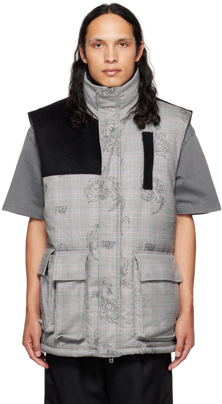 Feng Chen Wang - Gray Printed Down Vest