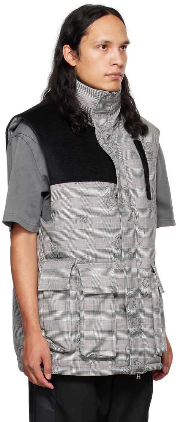 Feng Chen Wang - Gray Printed Down Vest