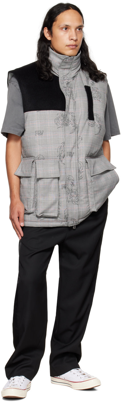Feng Chen Wang - Gray Printed Down Vest