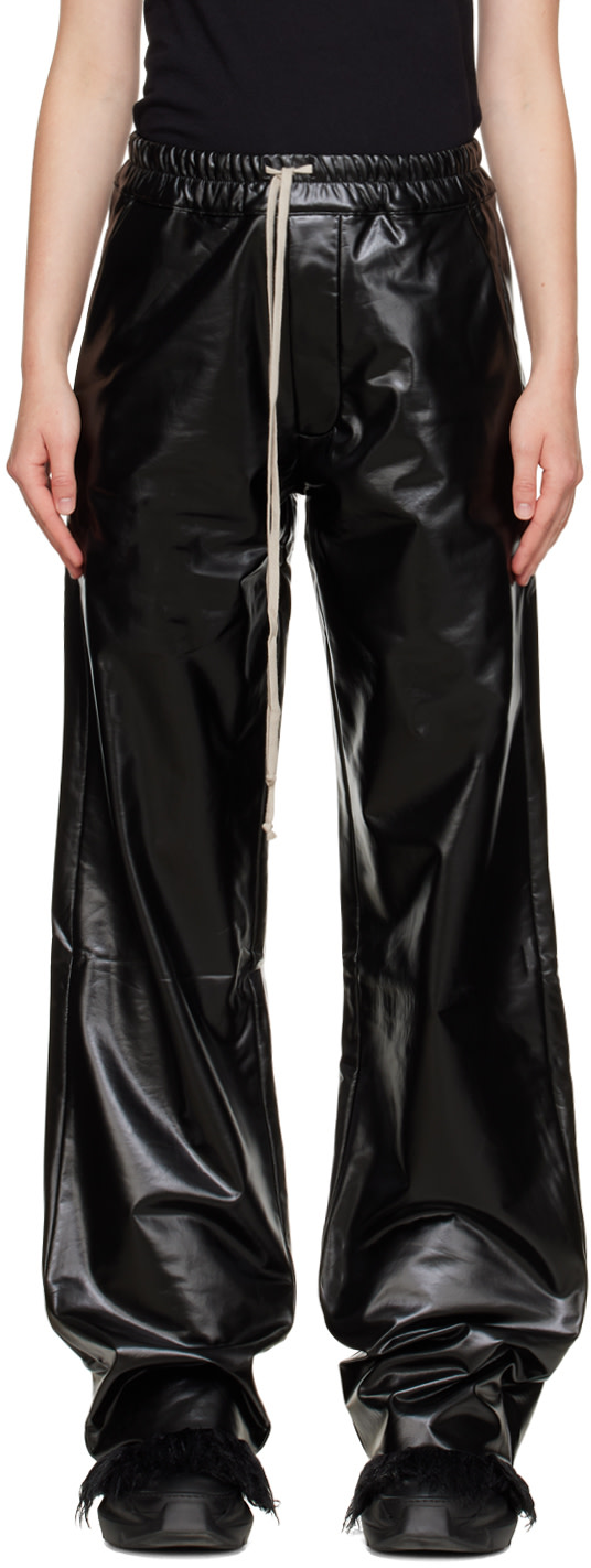 Rick Owens DRKSHDW: Black Dietrich Faux-Leather Trousers | SSENSE