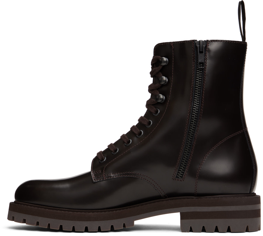 Common Projects - Brown Leather Combat Boots
