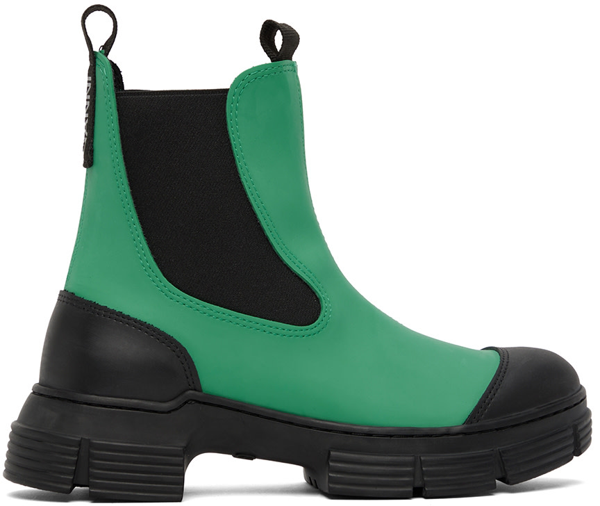 GANNI - Bottines City vertes