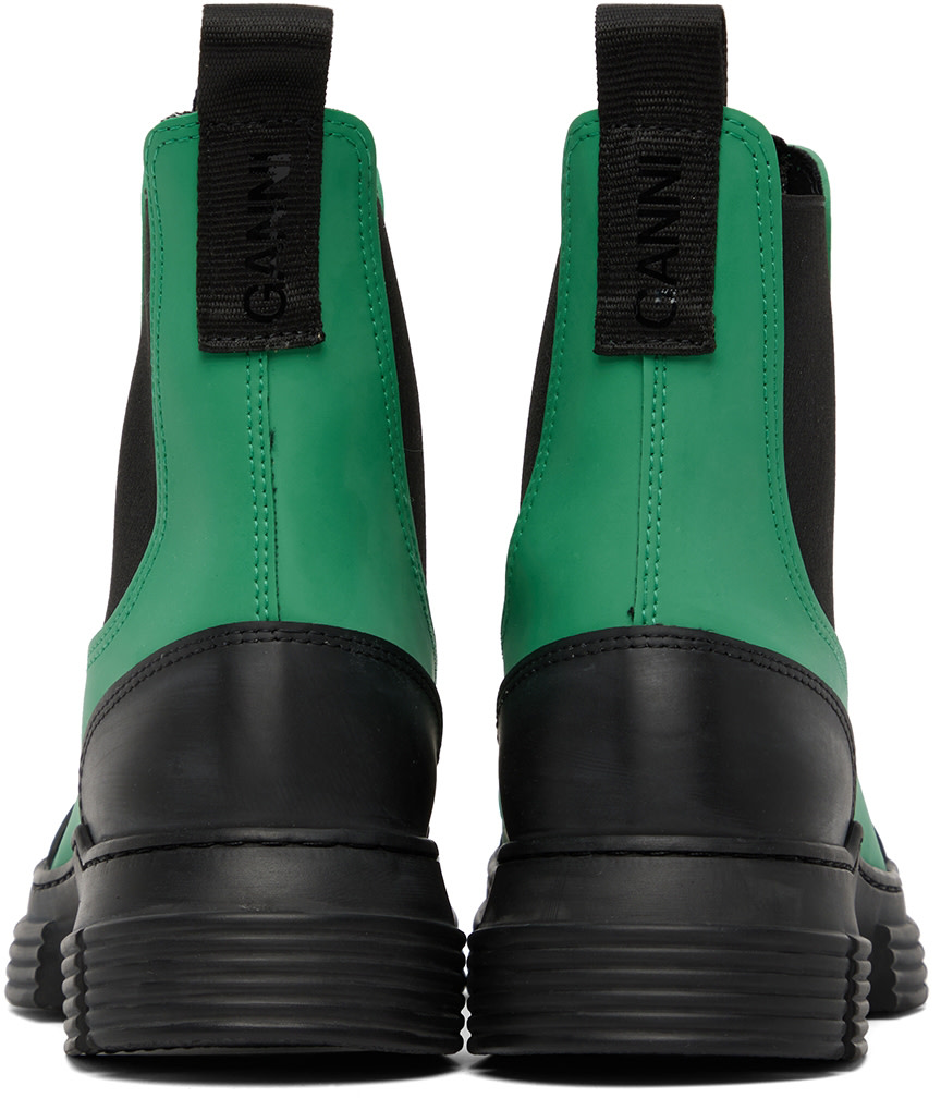 GANNI - Bottines City vertes