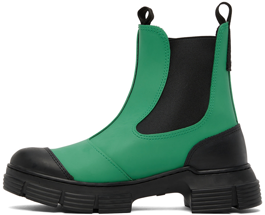 GANNI - Bottines City vertes