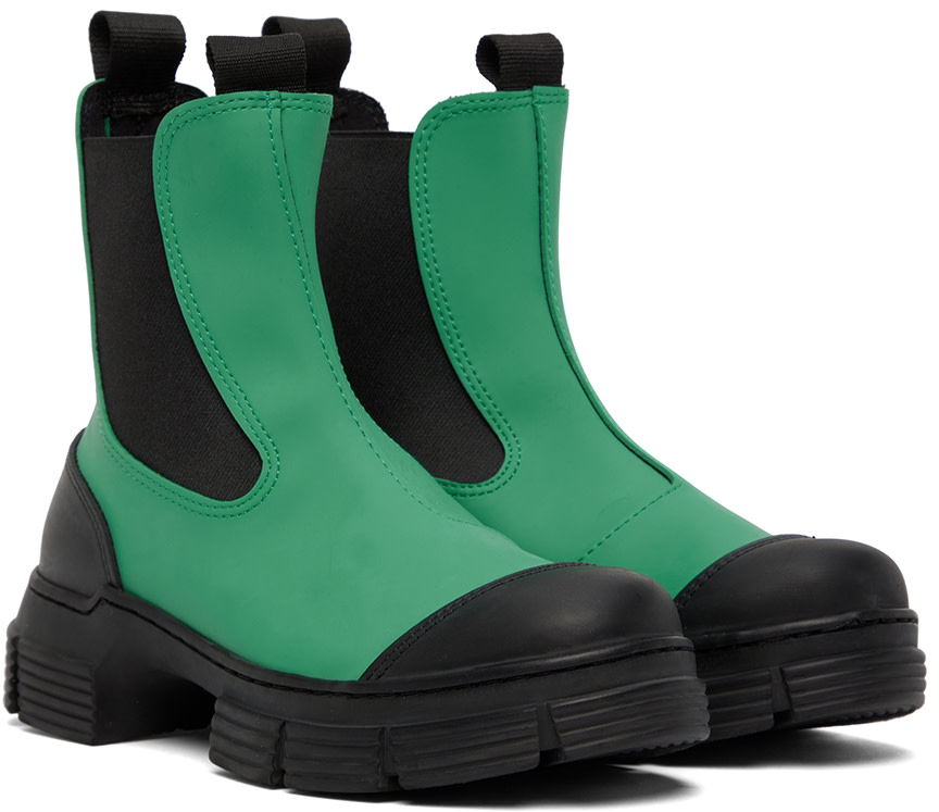 GANNI - Bottines City vertes