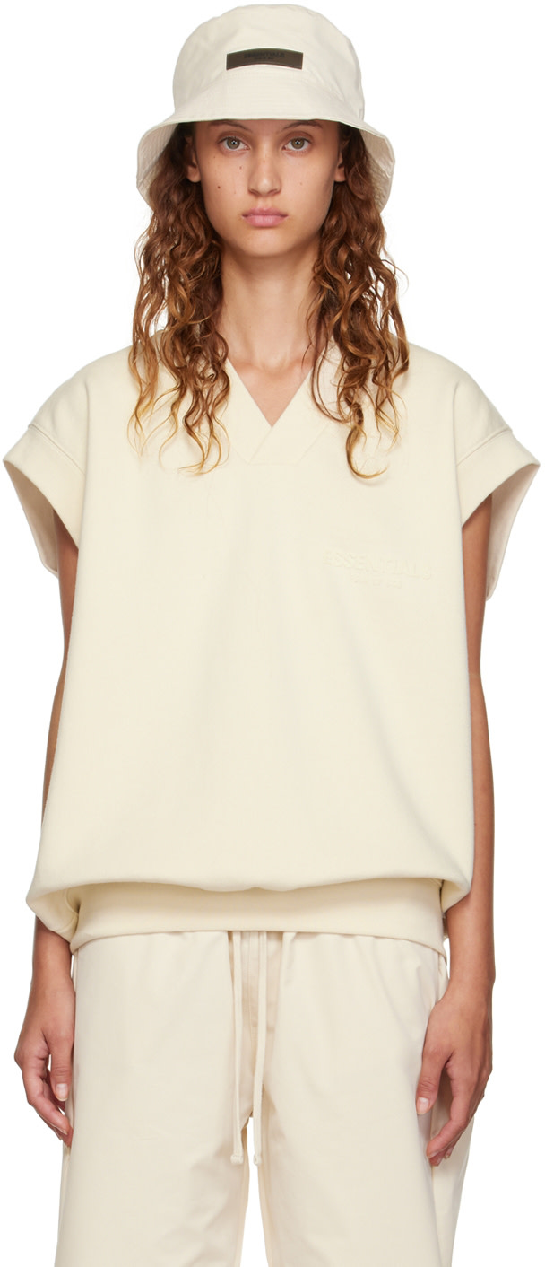 Fear of God ESSENTIALS - Off-White V-Neck Vest