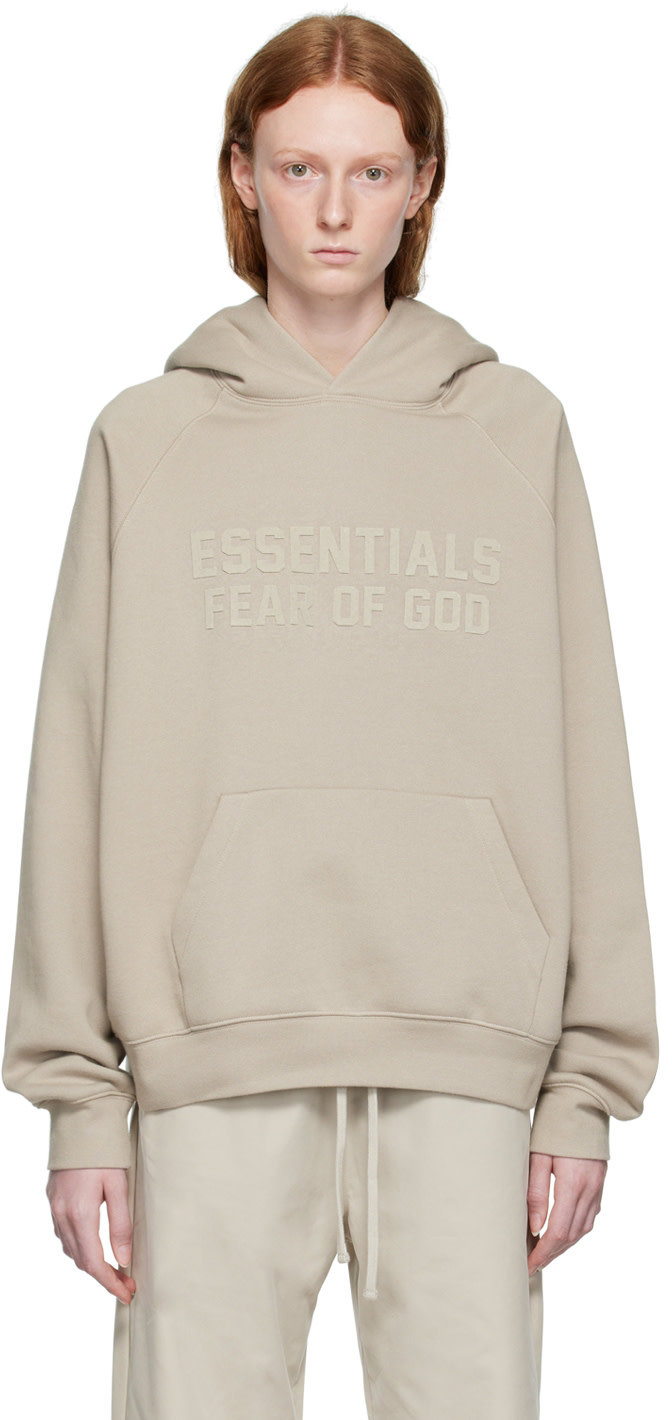 Fear of God ESSENTIALS - Pull à capuche gris à manches raglan