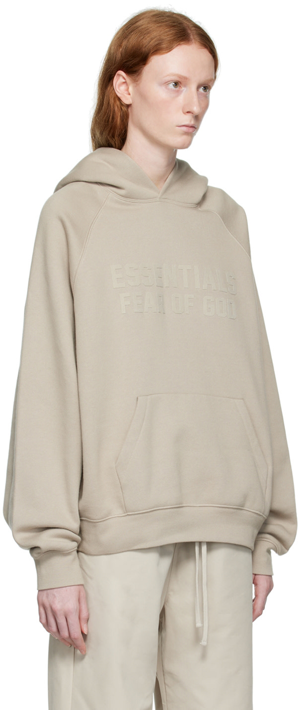 Fear of God ESSENTIALS - Pull à capuche gris à manches raglan