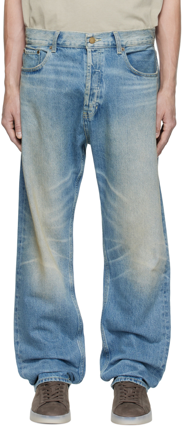 Fear of God ESSENTIALS - Jean bleu à effet délavé