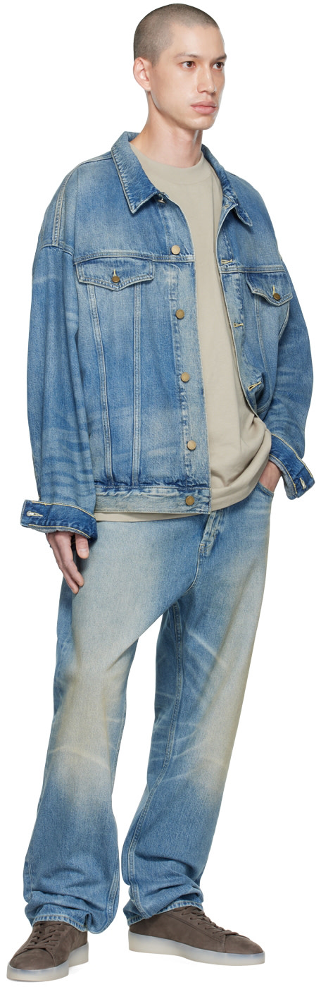 Fear of God ESSENTIALS - Jean bleu à effet délavé