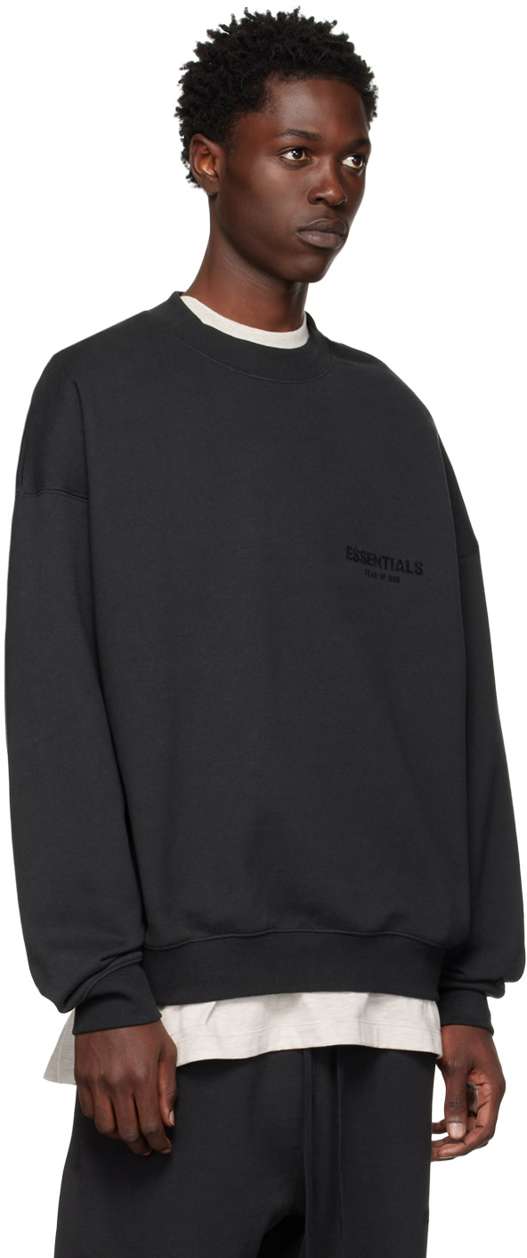 Fear of God ESSENTIALS - Pull molletonné noir à col ras du cou