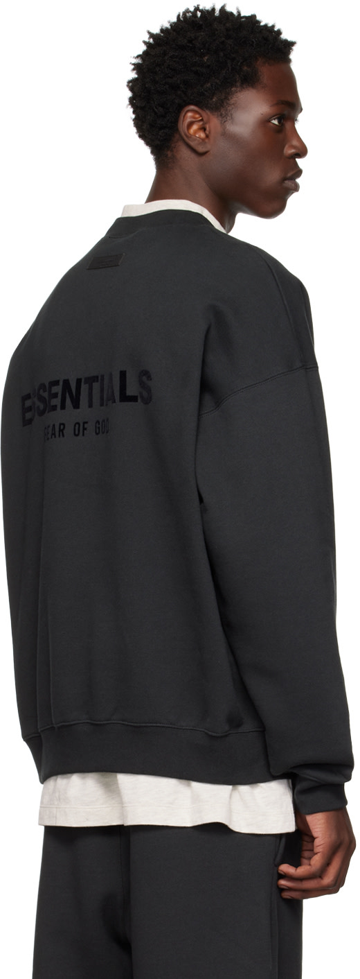Fear of God ESSENTIALS - Pull molletonné noir à col ras du cou