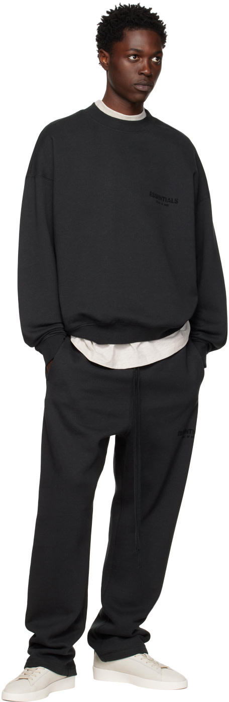 Fear of God ESSENTIALS - Pull molletonné noir à col ras du cou