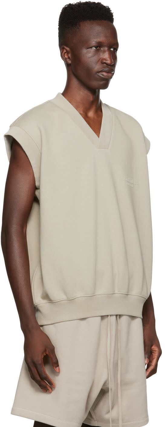 Fear of God ESSENTIALS: Gray V-Neck Vest | SSENSE