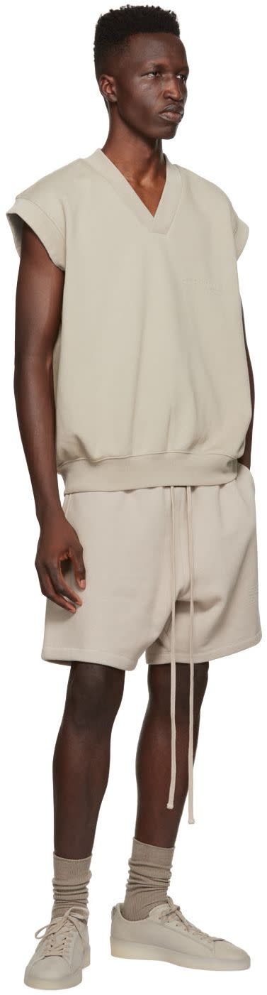 Fear of God ESSENTIALS: Gray V-Neck Vest | SSENSE