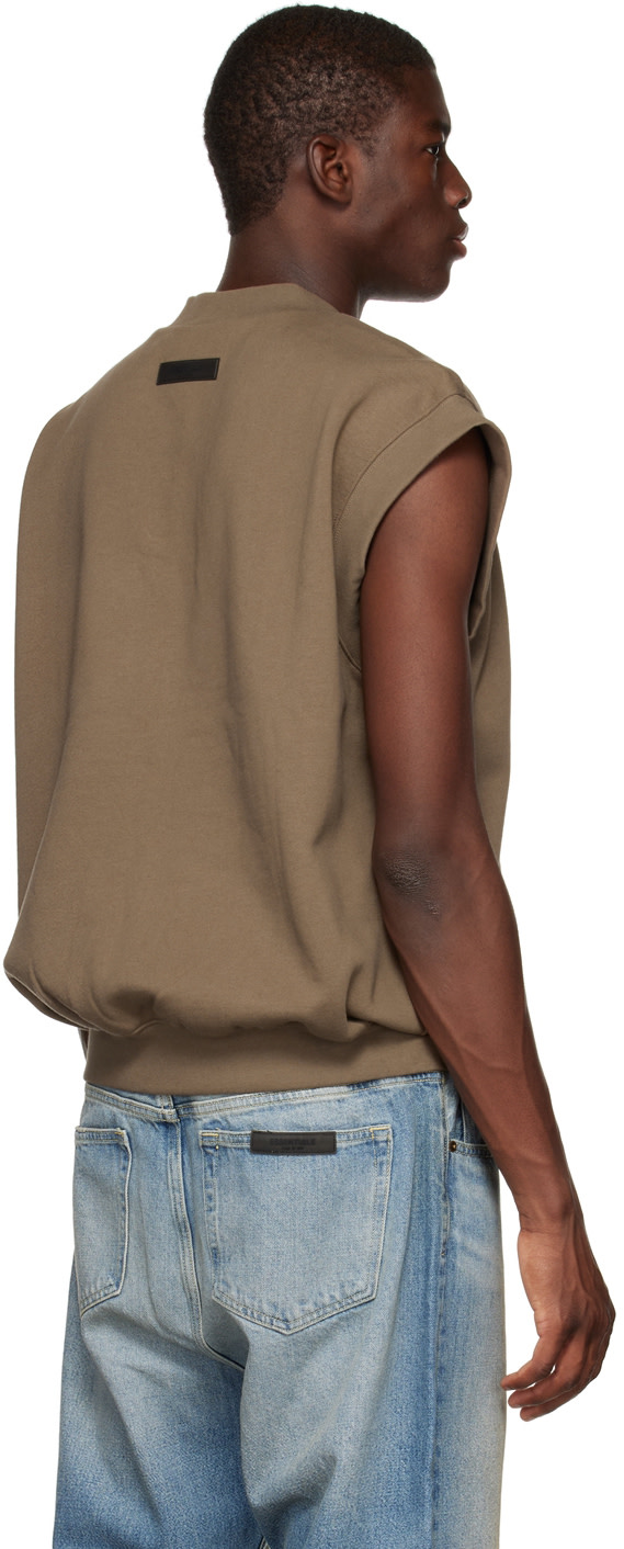 Fear of God ESSENTIALS: Brown V-Neck Vest | SSENSE