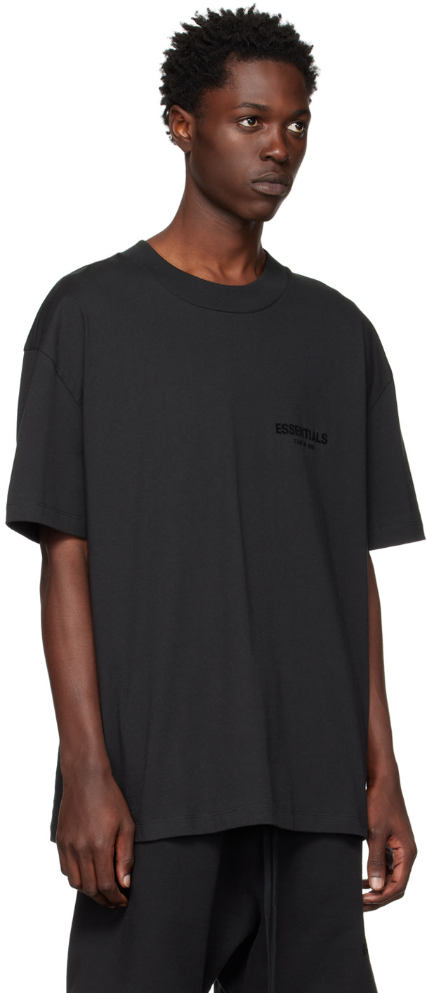 Fear of God ESSENTIALS - Black Flocked T-Shirt