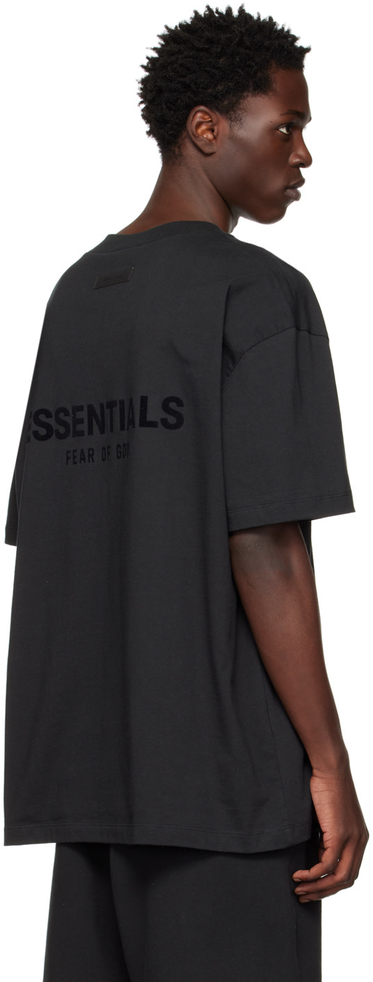 Fear of God ESSENTIALS - Black Flocked T-Shirt