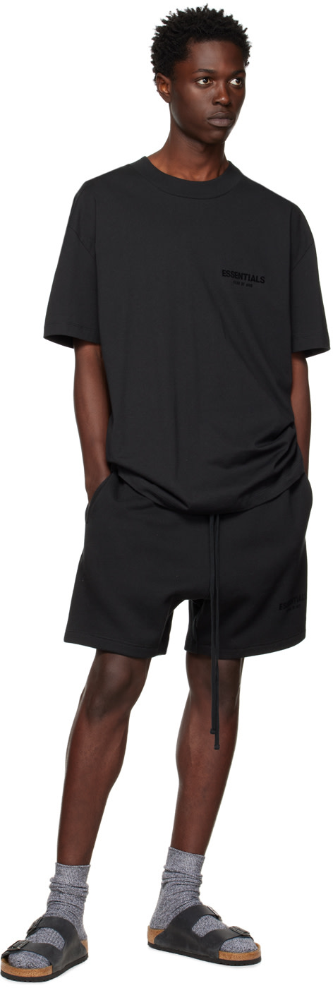 Fear of God ESSENTIALS - Black Flocked T-Shirt