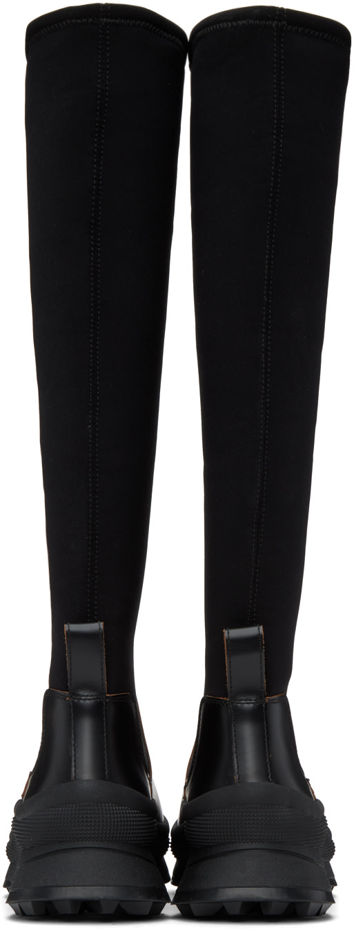 Jil Sander - Bottes hautes noires en cuir