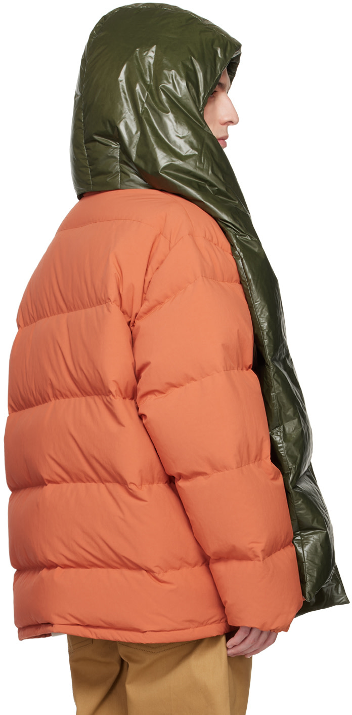 Jil Sander: SSENSE Exclusive Green Hood Down Scarf | SSENSE