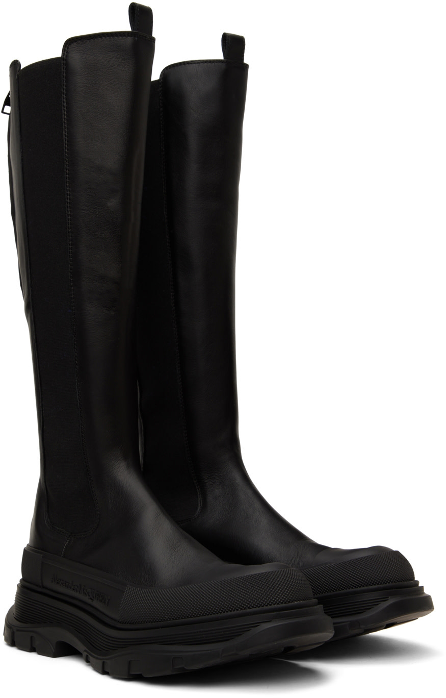 McQueen - Bottes noires à semelle crantée