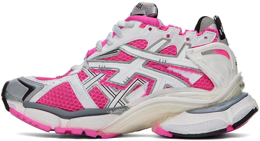 Balenciaga - Baskets basses Runner rose et blanc