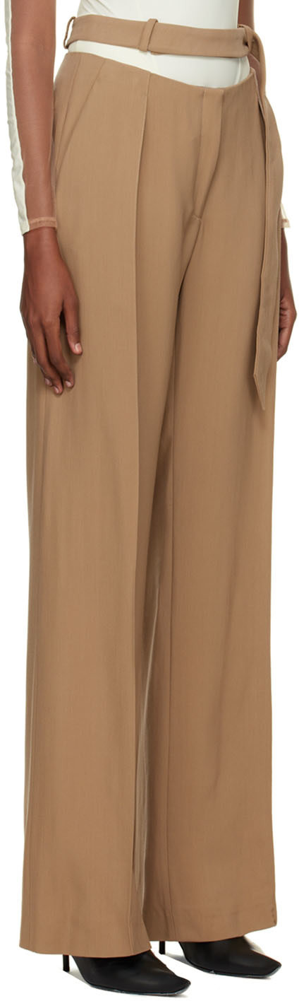 Mugler - Pantalon ample brun clair