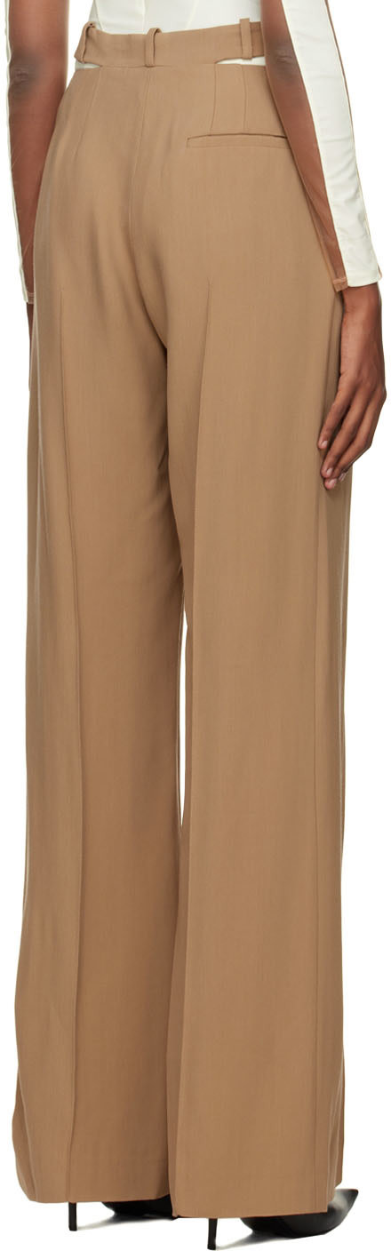 Mugler - Pantalon ample brun clair