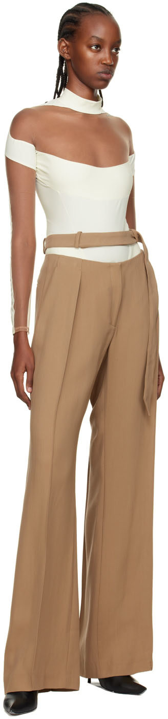 Mugler - Pantalon ample brun clair