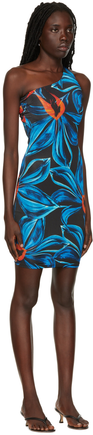 Louisa Ballou - Robe courte bleue à dos ouvert