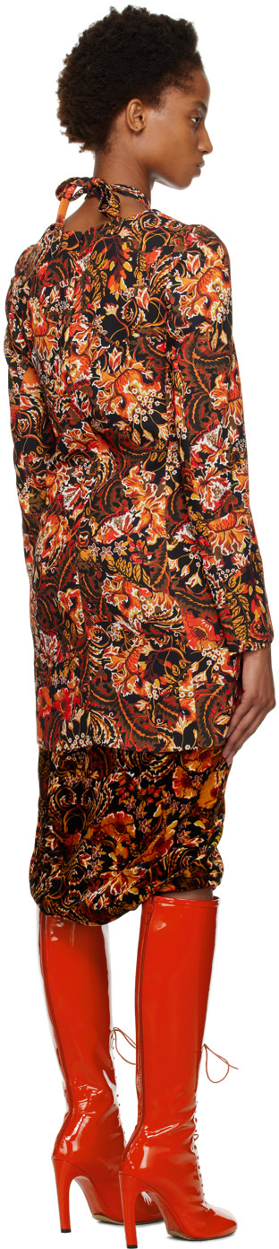 Dries Van Noten - Robe courte orange à découpes