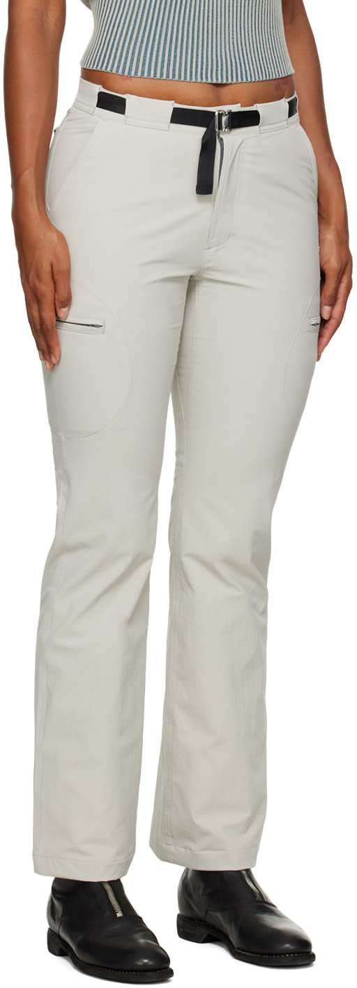 OK - Pantalon gris à broderie