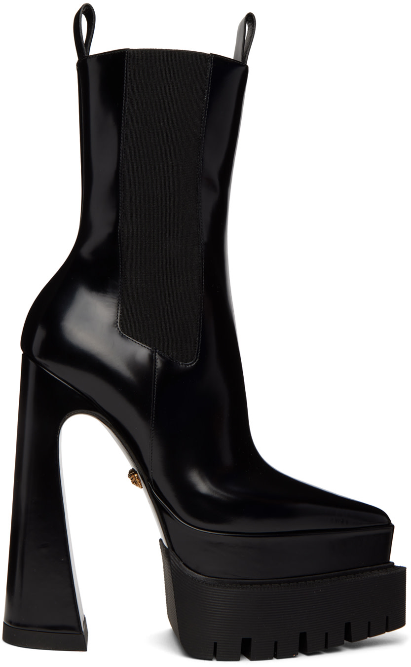 Versace - Bottes Aevitas noires à bout pointu