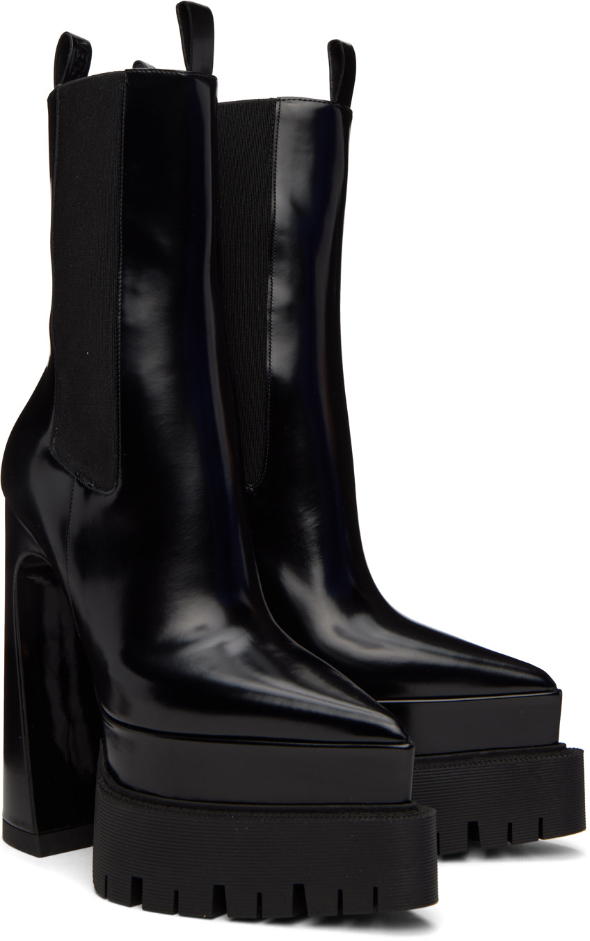 Versace - Bottes Aevitas noires à bout pointu