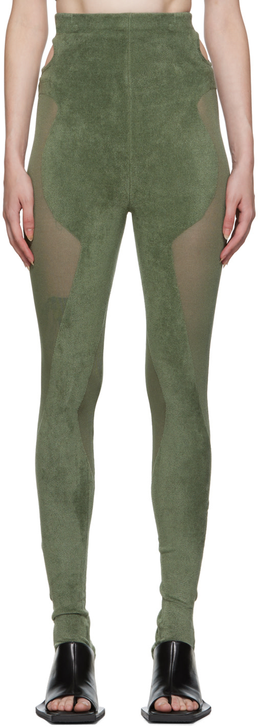 Dion Lee - Legging vert en chenille