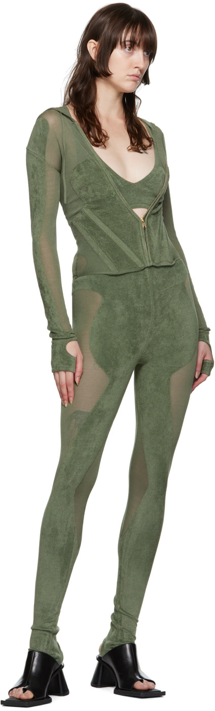 Dion Lee - Legging vert en chenille
