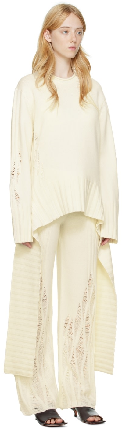 Dion Lee - Pull blanc en cachemire à effet usé