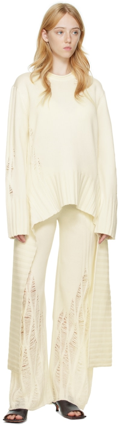 Dion Lee - Pull blanc en cachemire à effet usé