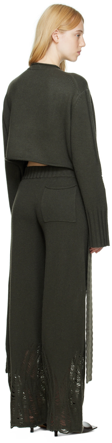 Dion Lee - Pull vert en cachemire à effet usé