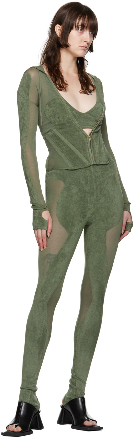 Dion Lee - Pull à capuche kaki à panneaux