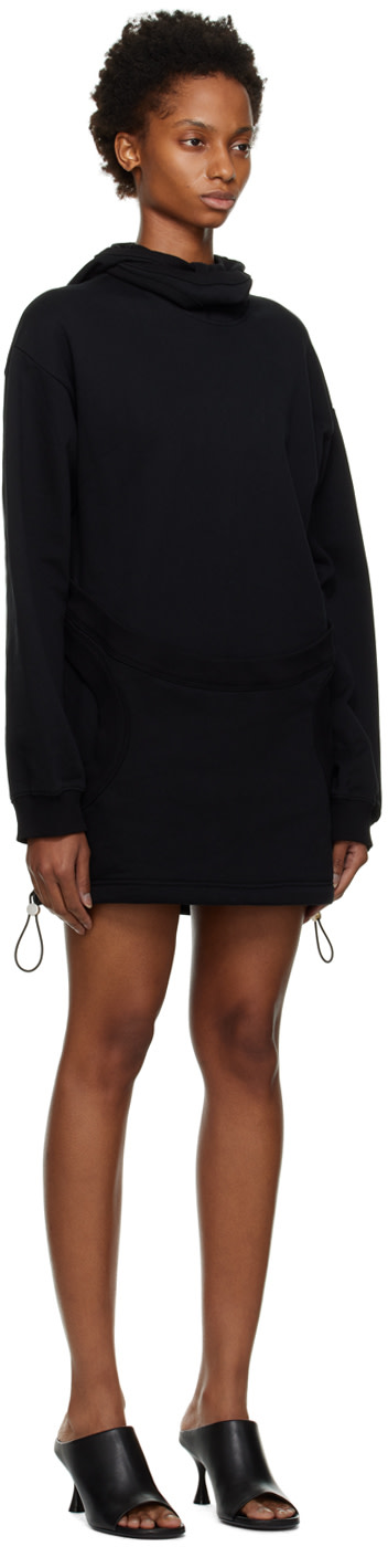 Dion Lee - Pull à capuche noir en interlock à masque