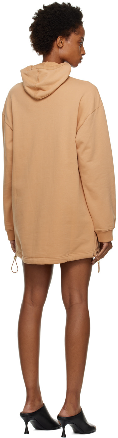 Dion Lee - Pull à capuche brun clair en interlock à masque