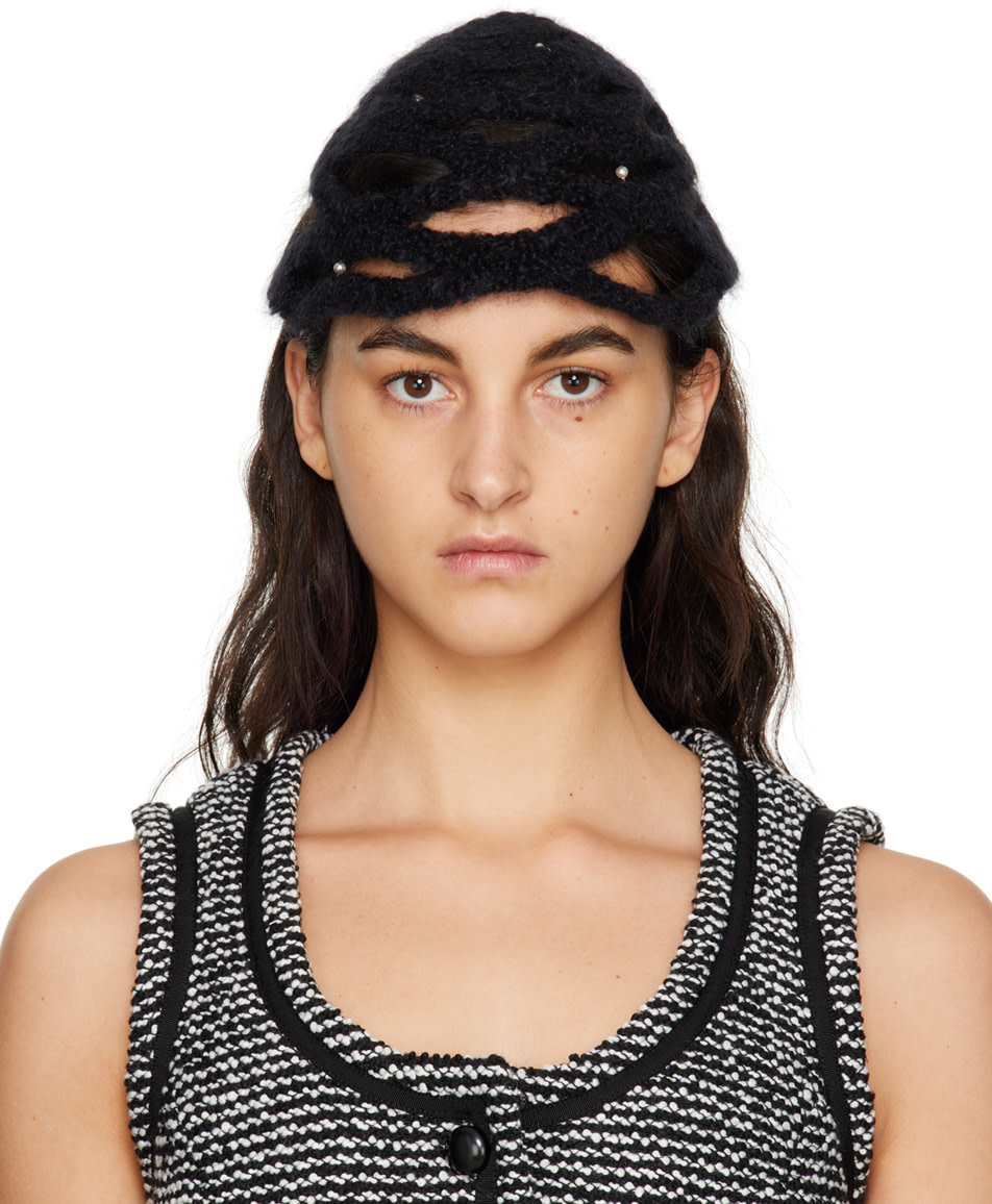 Rui - Bonnet noir en mohair