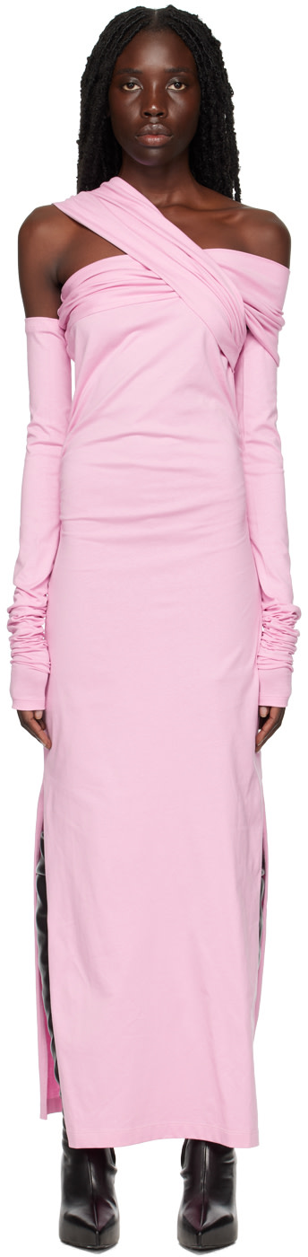 MSGM - Robe midi rose à ornement torsadé