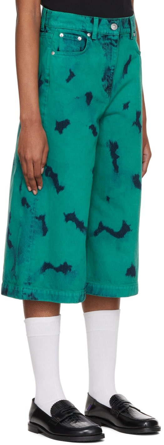 MSGM - Jean vert à motif tie-dye exclusif à SSENSE